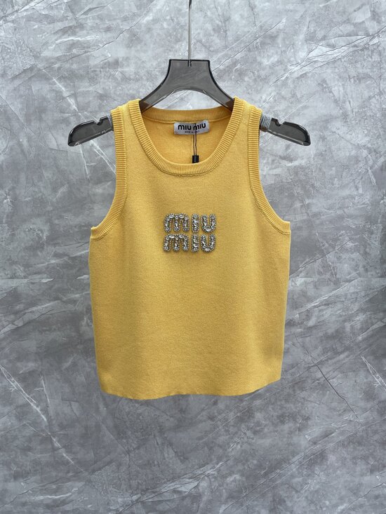 MIU MIU Tops - MIU MIU yellow knitted tank top